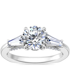 NEW Bella Vaughan Tapered Baguette Three Stone Engagement Ring in Platinum (1/2 ct. tw.)